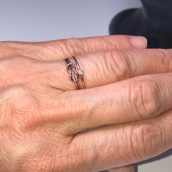 2 🌹 rose gold filled rings wear together size 7 - Picture 7 of 10